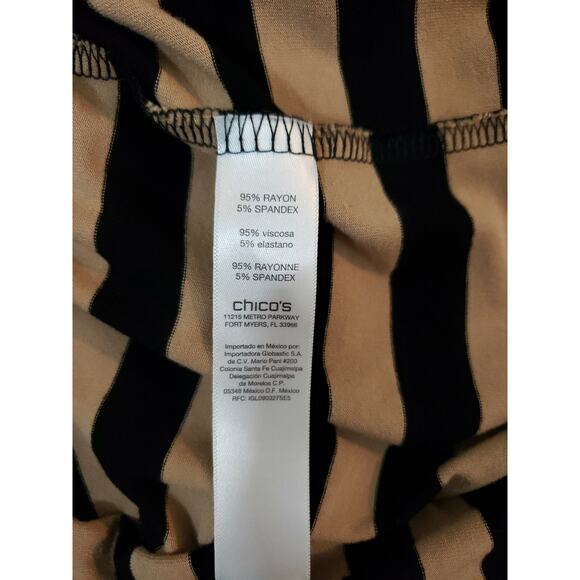 Zenergy Chico's~Woman Sz 3 (XL)~Cold Shoulder Vertical Stripe Knit Tunic Blouse - Picture 12 of 12